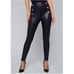 Bebe Black Faux Leather Moto Leggings
