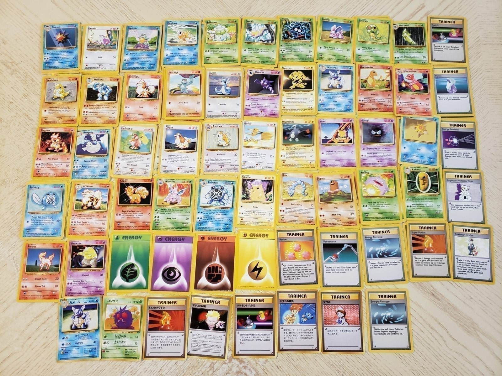 Pokemon Cards Base Set Lot of 124 Assorted and International Vintage
