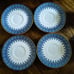 4 Vtg Theodore Haviland New York CAMBRIDGE Blue Tea/Coffee Cups & Saucers Sets