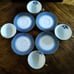4 Vtg Theodore Haviland New York CAMBRIDGE Blue Tea/Coffee Cups & Saucers Sets