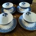 4 Vtg Theodore Haviland New York CAMBRIDGE Blue Tea/Coffee Cups & Saucers Sets