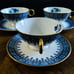 4 Vtg Theodore Haviland New York CAMBRIDGE Blue Tea/Coffee Cups & Saucers Sets