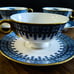 4 Vtg Theodore Haviland New York CAMBRIDGE Blue Tea/Coffee Cups & Saucers Sets