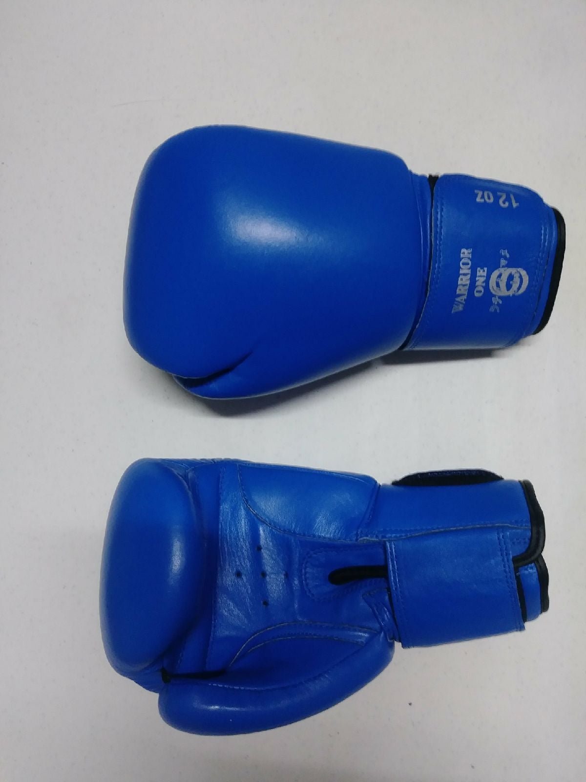 NEW! W1 Leather Boxing Kickboxing Heavy Bag Gloves - Blue & Black - 12 oz