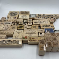 Vintage Large Lot of Mixed Rubber Stamps Crafting Stampin Up Holiday Floral