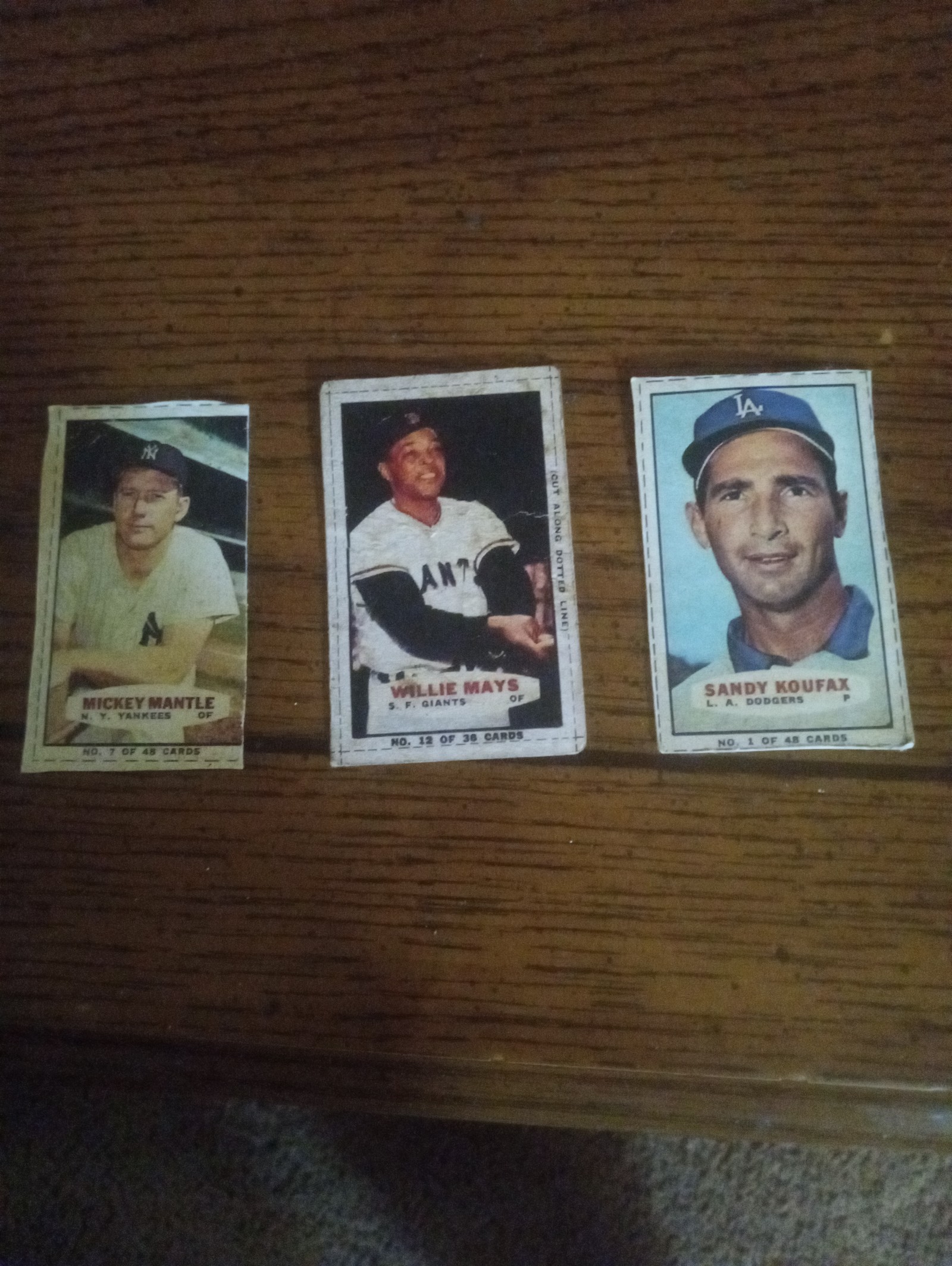 3 handcut vintage bazooka cards from 1960s