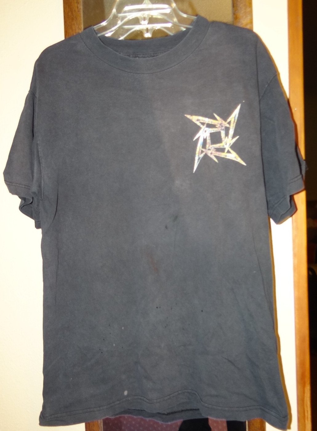 1996 Metallica LOAD Tour Shirt Sz M Concert Vintage Ninja Star THRASHED holes