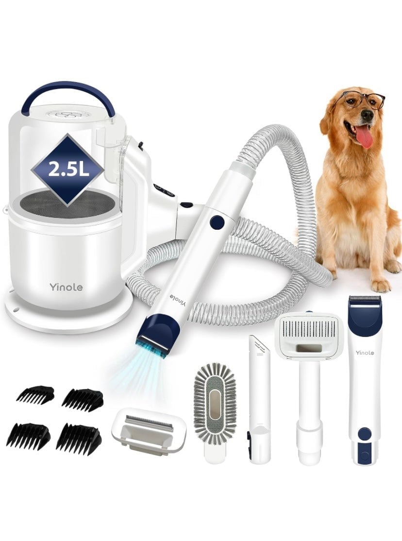 Pet Grooming Kit with Vacuum Suction - Dog Vacuum for Shedding