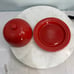 RARE Chantal Red Round Covered Butter Dish