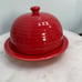 RARE Chantal Red Round Covered Butter Dish