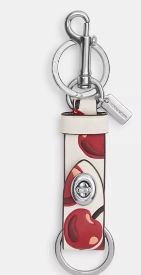 Keychain Trigger Snap Bag Charm With Cherry Print