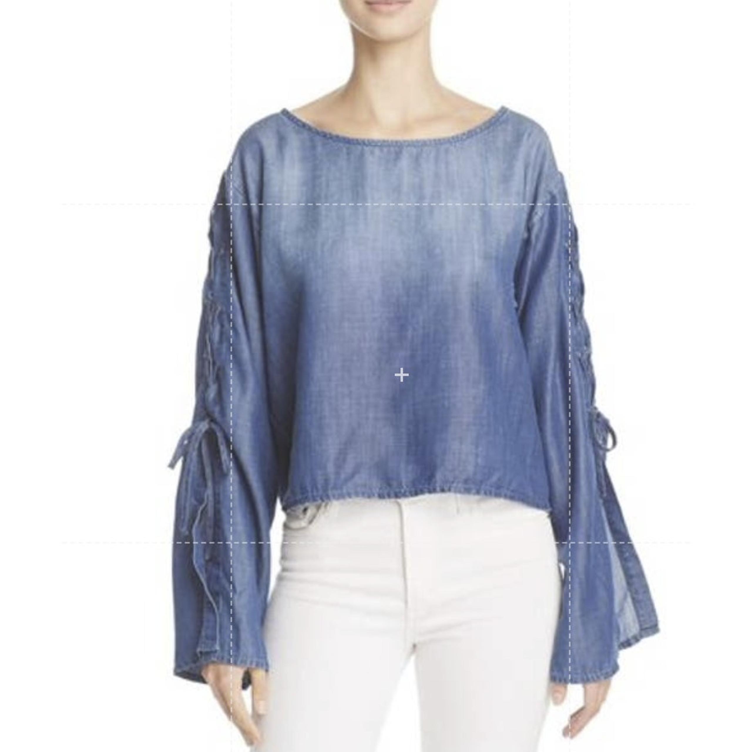 NWT Bella Dahl Lace Up Long Sleeve Top - Small
