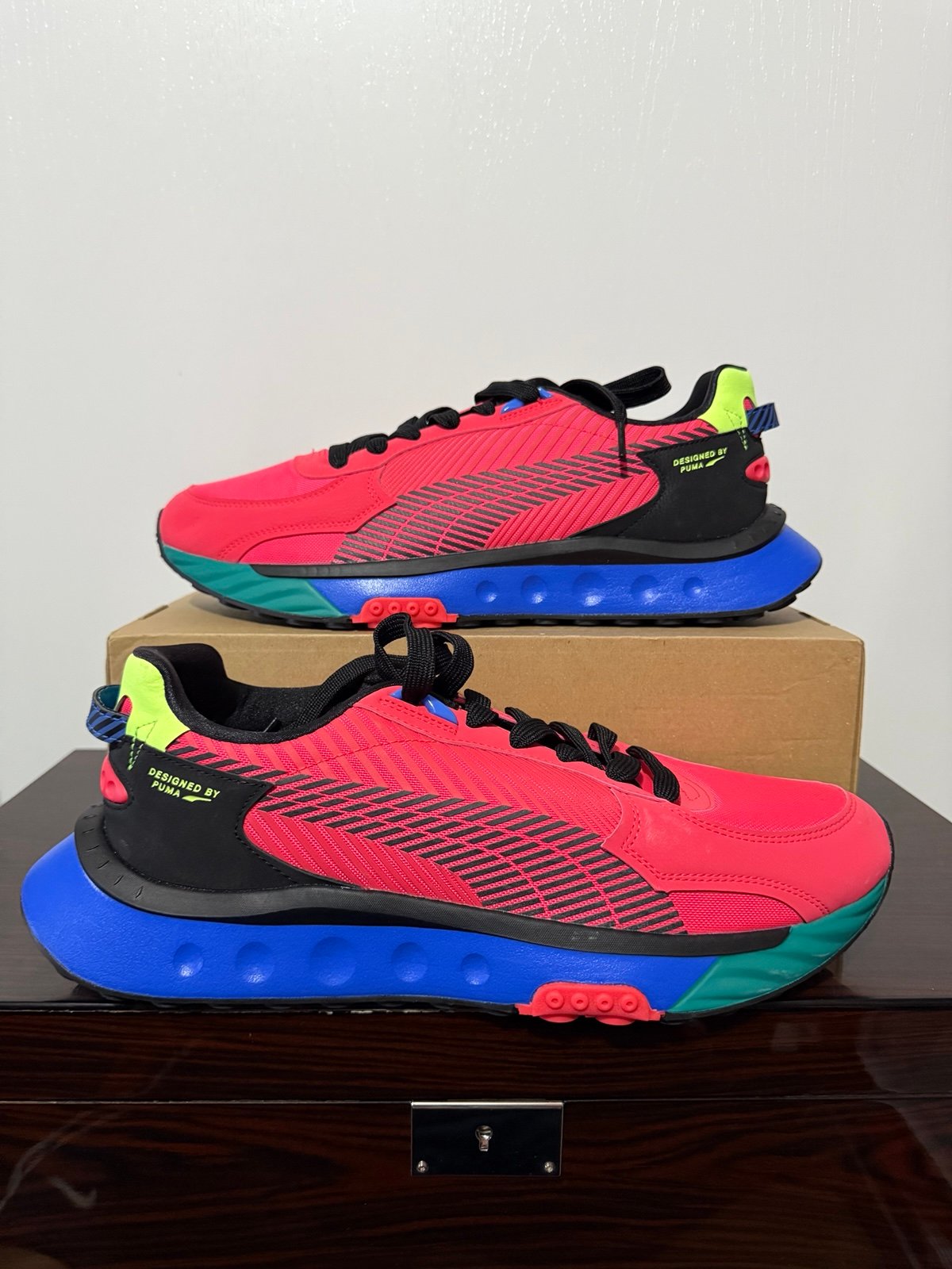 PUMA Wild Rider Dazed Sunblaze Bluemazing Blue Pink 382925-02 Men’s Size 12