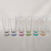 6 Crisa Rainbow Color Bottom Shot Glasses 2oz