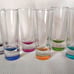 6 Crisa Rainbow Color Bottom Shot Glasses 2oz