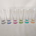 6 Crisa Rainbow Color Bottom Shot Glasses 2oz