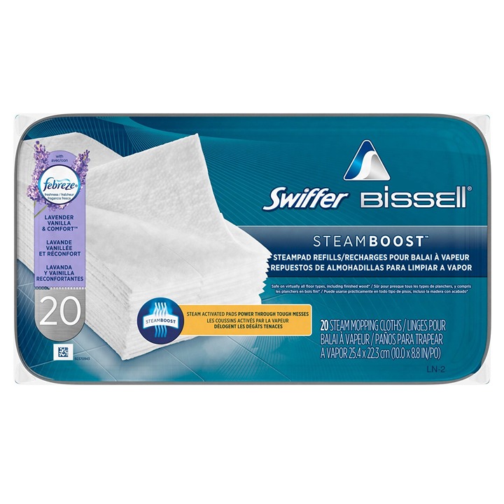 Swiffer Bissell Steamboost Steampad Refills Lavender Vanilla & Comfort 20 Cloths