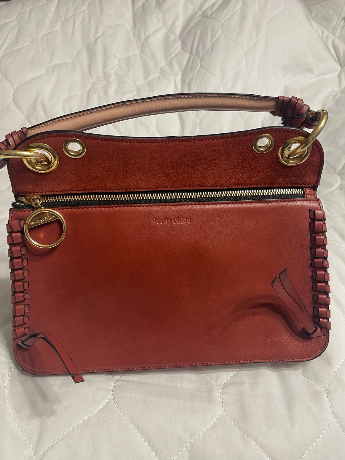 Brand New Rare and hYF See By Chloe Tilda Leather Shoulder Bag Faded Red