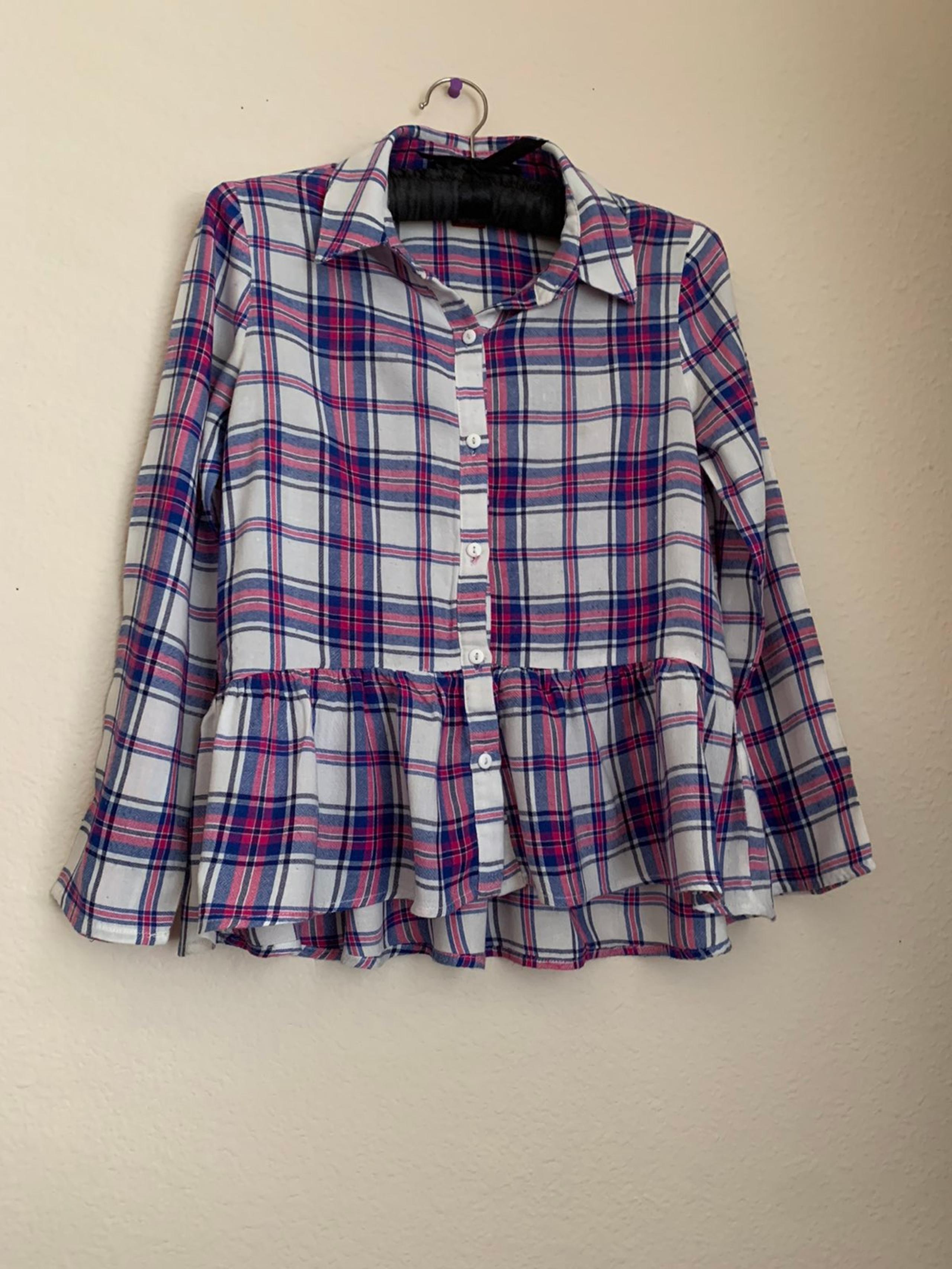 Girl’s plaid Peplum Top