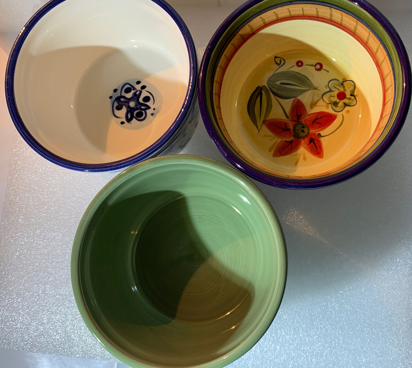 Vintage New Set of 3 HD Designs SIMONE Hand Painted Ramekins