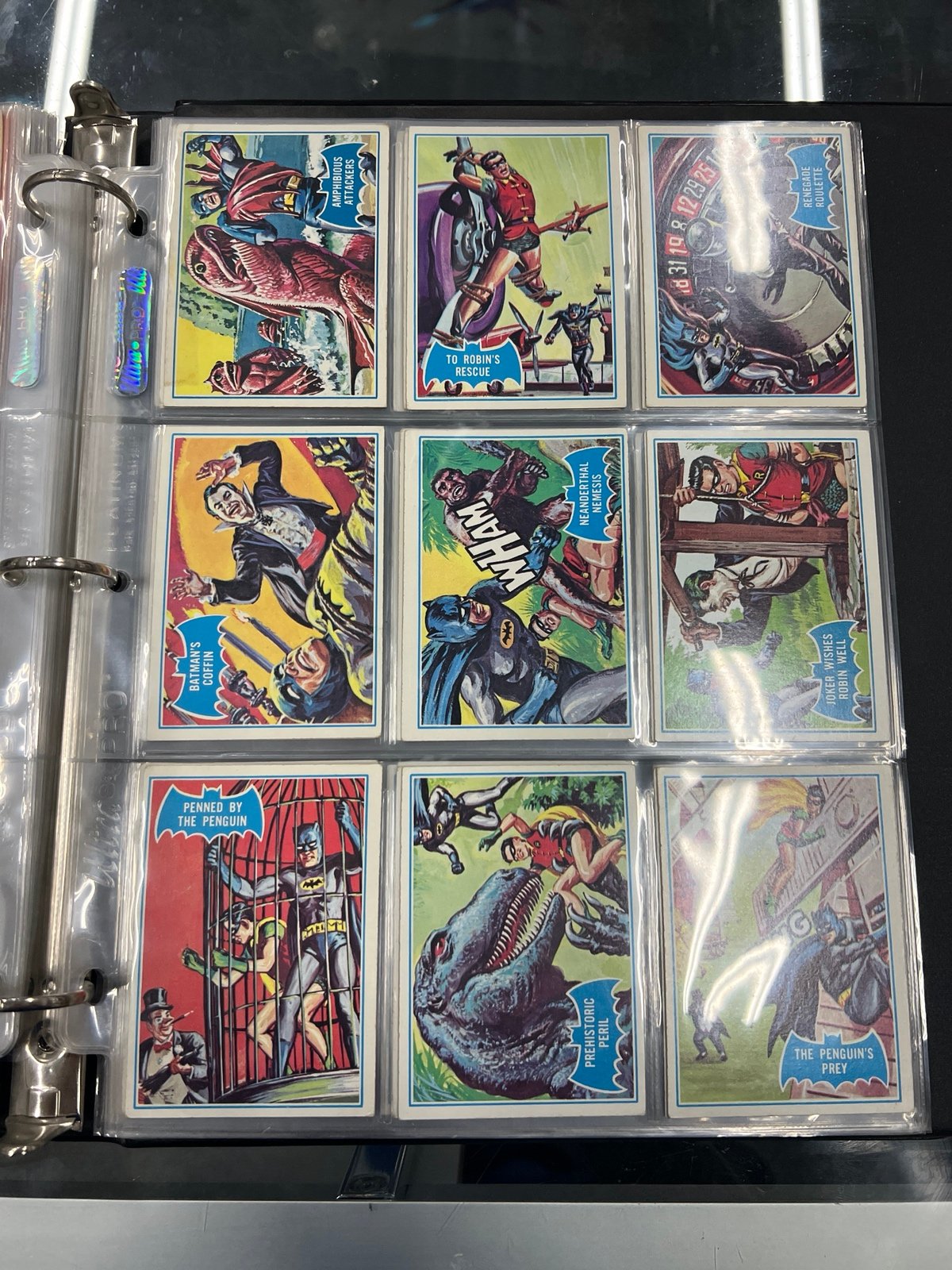 1967 Topps Batman Series 1 Blue Bat Set in Pocket Pages
