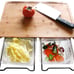 Bamboo Cutting Board With 5 Storage Containers Extensible Vegetable Fruits Meat