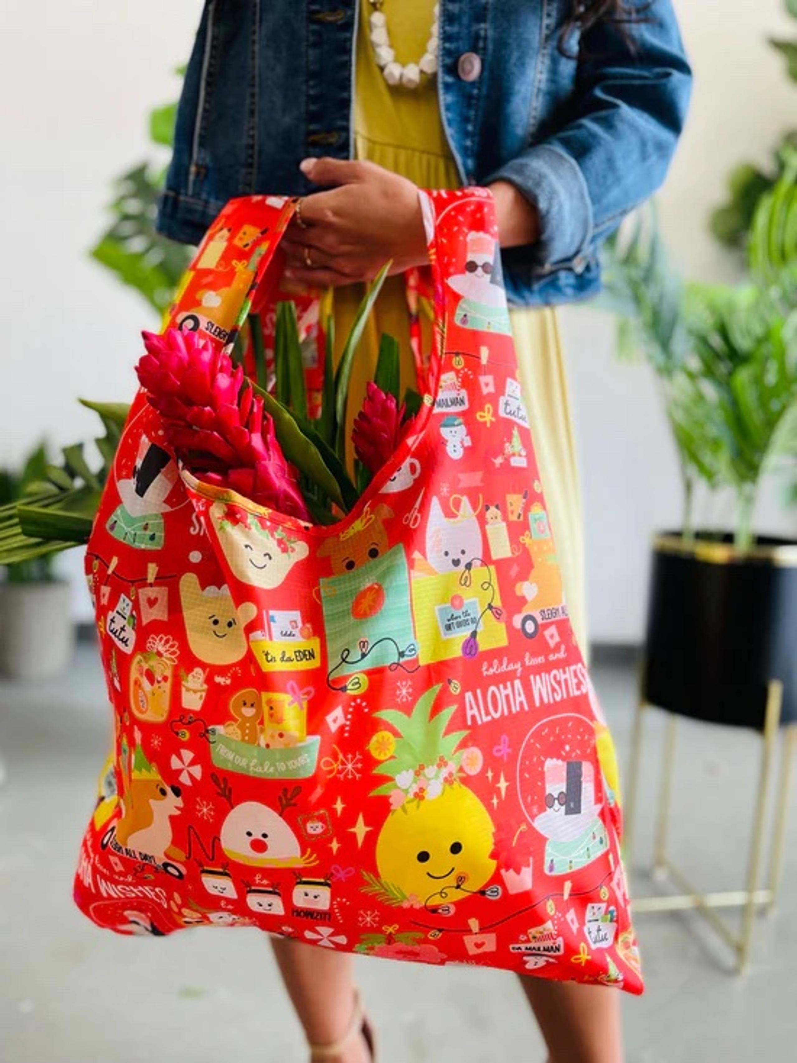 Cute Local Hawaii Holiday Reusable Tote Bag