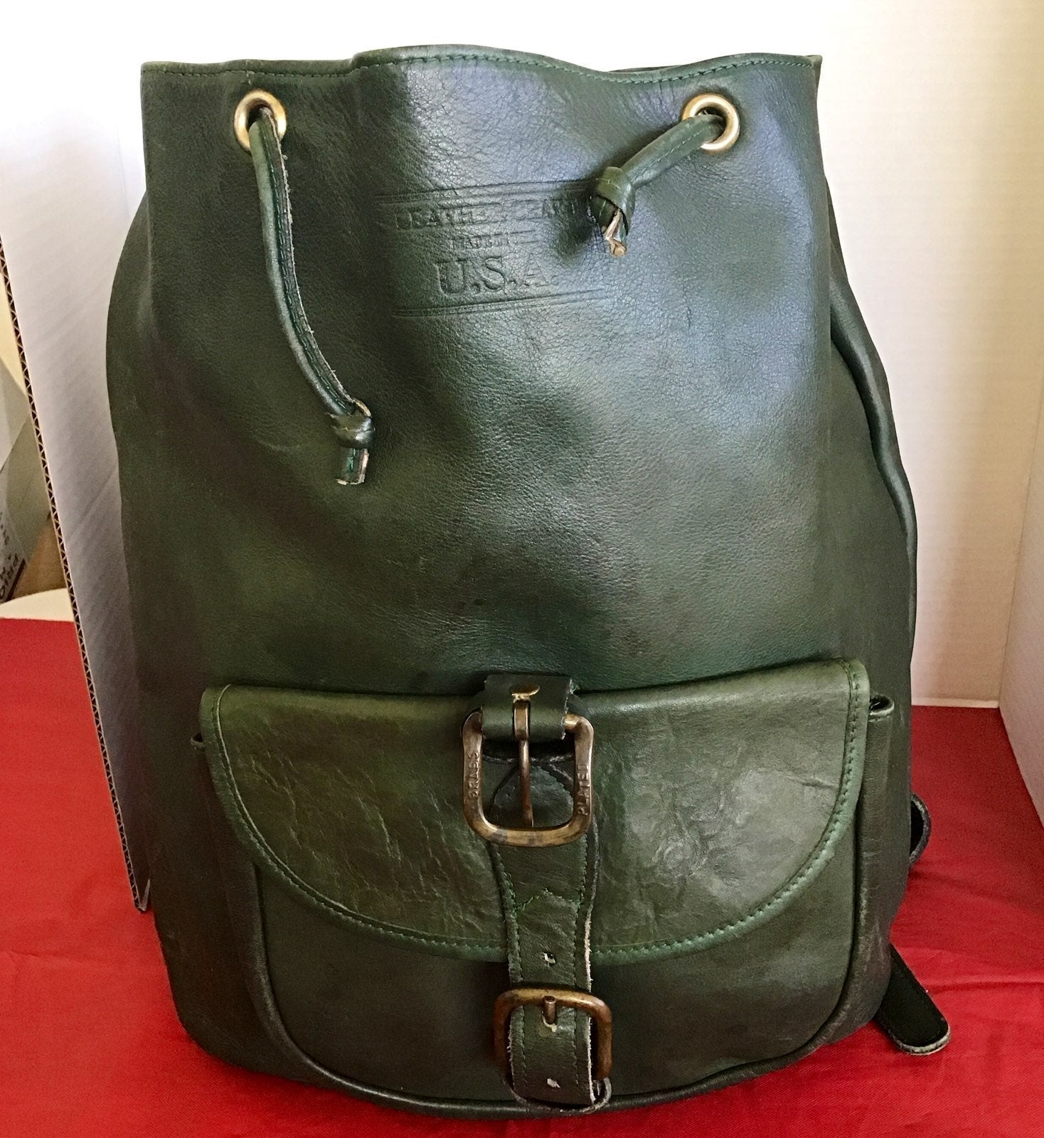 Vintage unisex Leather Craft Backpack