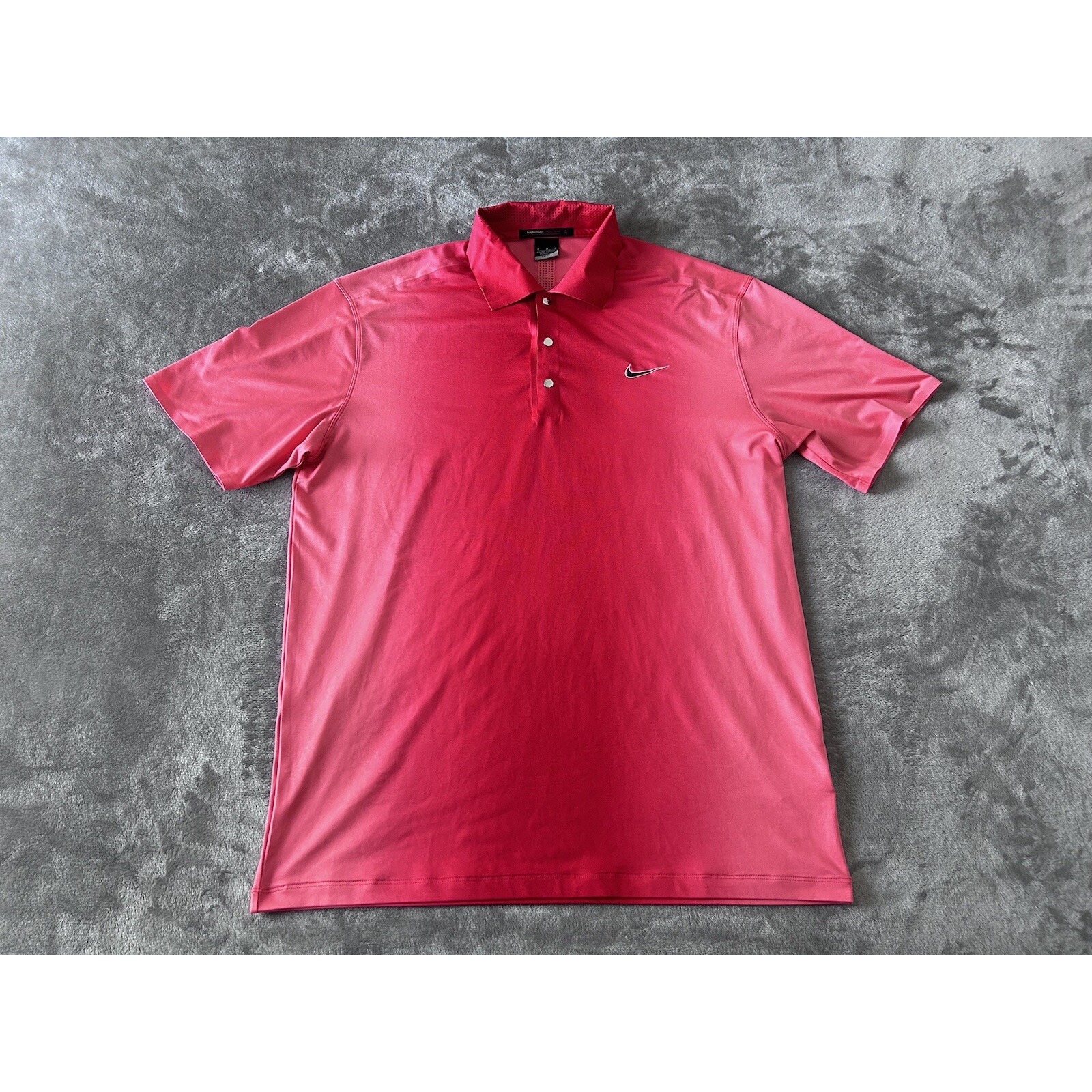 Nike Tiger Woods Collection Snap Golf Polo Dri Fit Sunday Red Gradient Medium