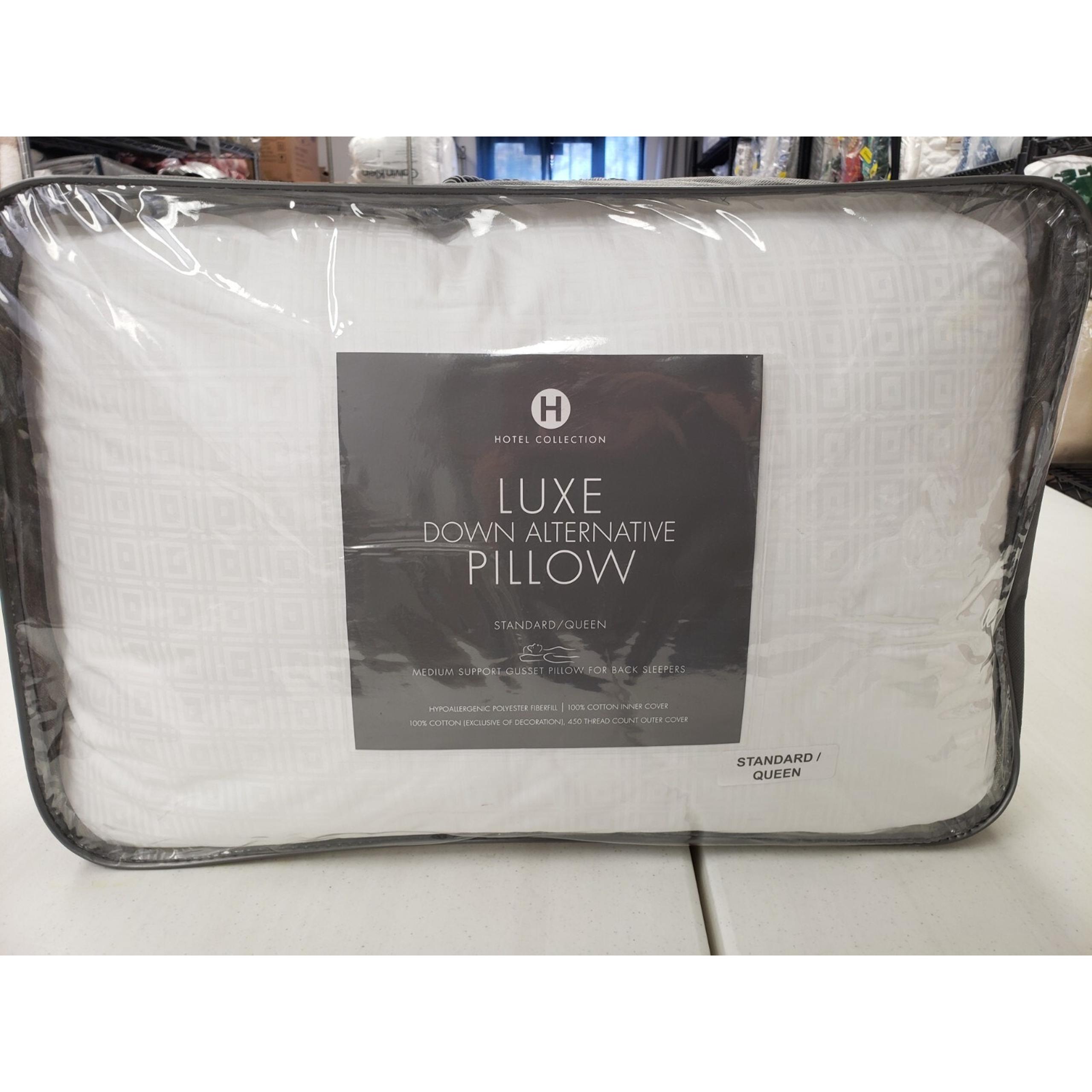 Hotel Collection Luxe Down-Alternative Medium Support Stand / Queen Pillow New