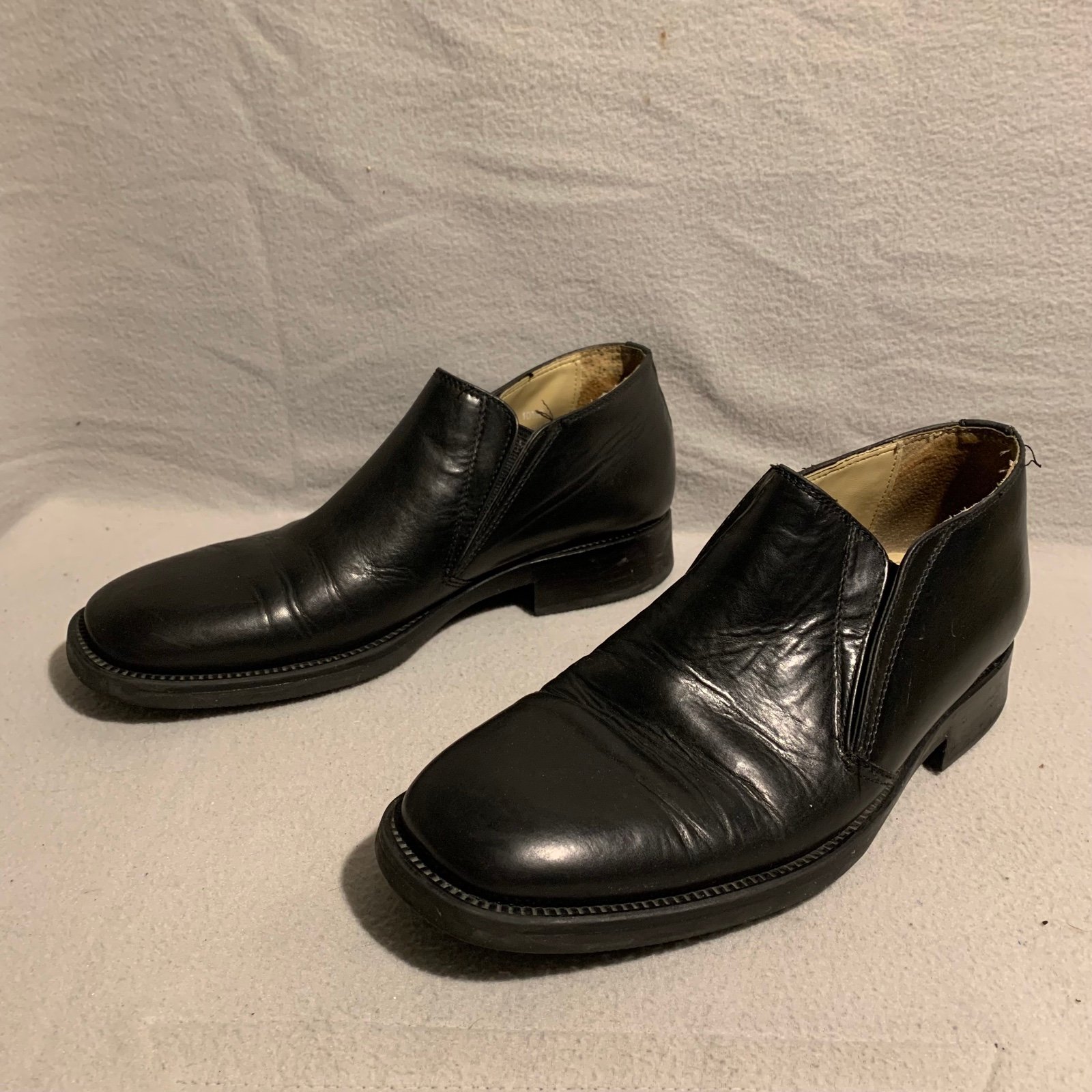 Giorgio Brutini Men's Slip On Dress Shoes Black Size 10.5 D made In Brazil/Italy