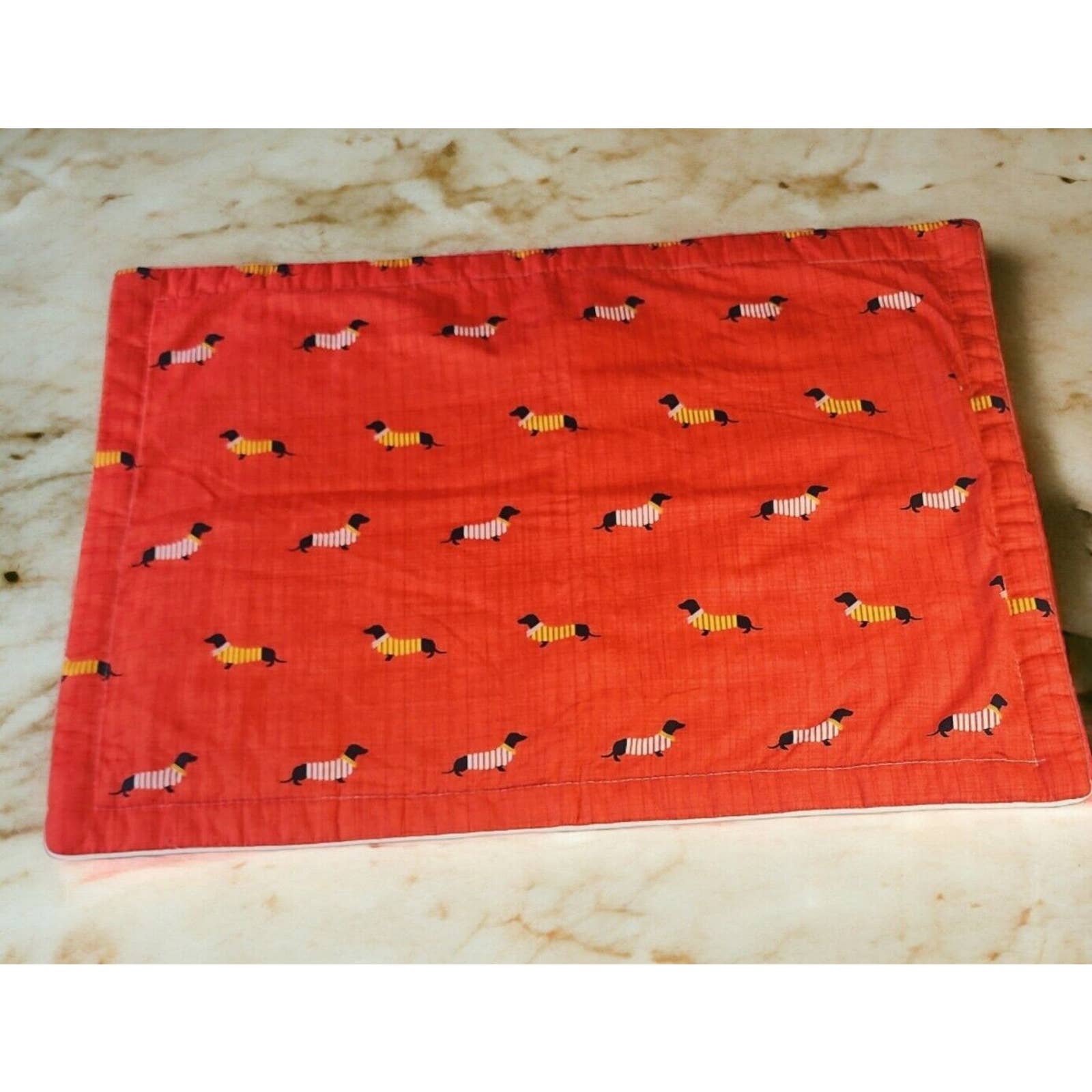 Dachshund Weiner Dog Decorative Red Pillow Sham Cover Case Zip Closure 21 x29
