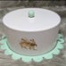 World Market Retro Metal Cake Carrier Bunnies Easter Locking Lid Mint Green