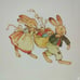 World Market Retro Metal Cake Carrier Bunnies Easter Locking Lid Mint Green