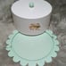 World Market Retro Metal Cake Carrier Bunnies Easter Locking Lid Mint Green