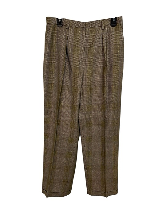 Vintage Jones New York Women's 14 Wool Business Pants Brown/Gold Glittery