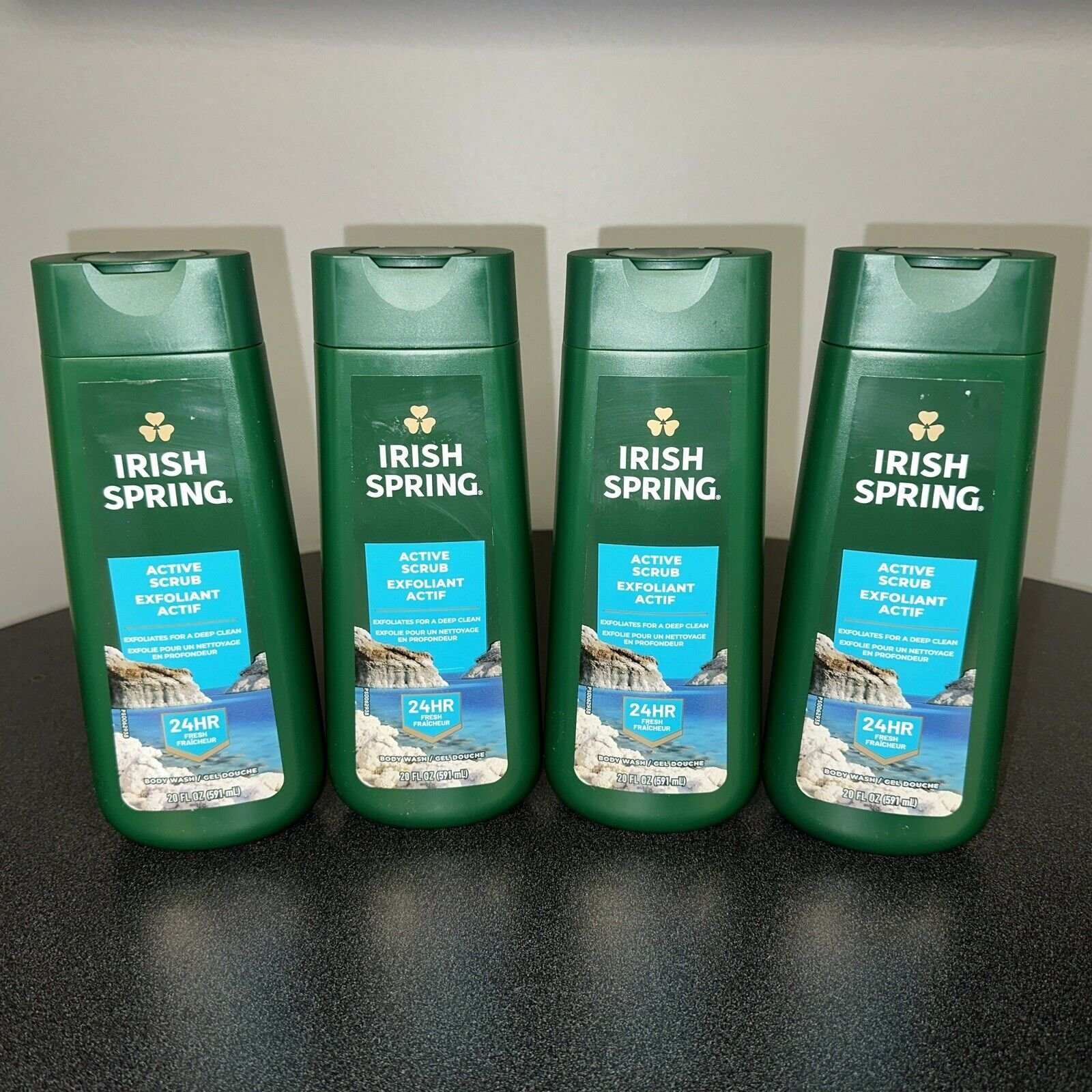 PACK OF 4-Irish Spring ACTIVE SCRUB Moisturizing Face + Body Wash, 20 oz