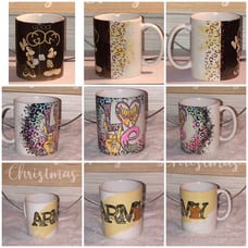 11oz. 9 ea. Sublimation mugs. Never Been Used. Comes with a coaster to match.