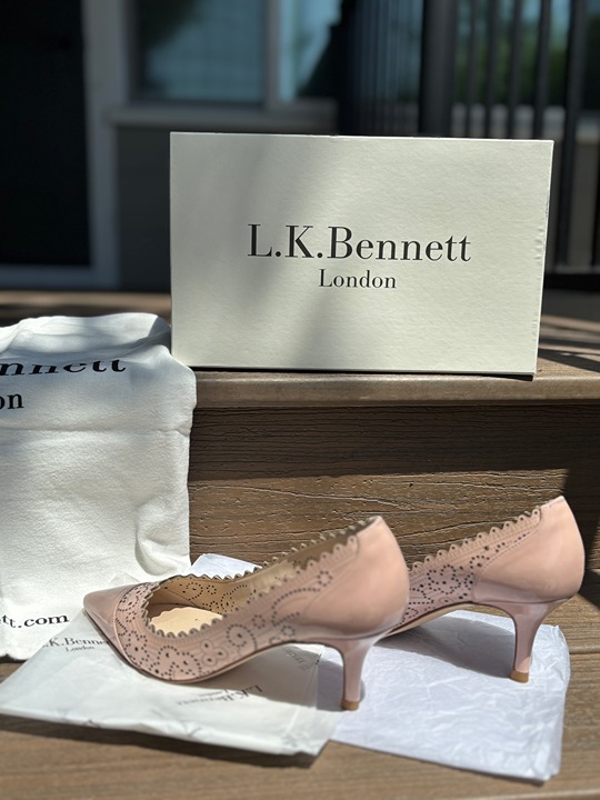 LK BENNETT SHOES BECKA HEELS PINK SIZE 37 (6.5M-7M)