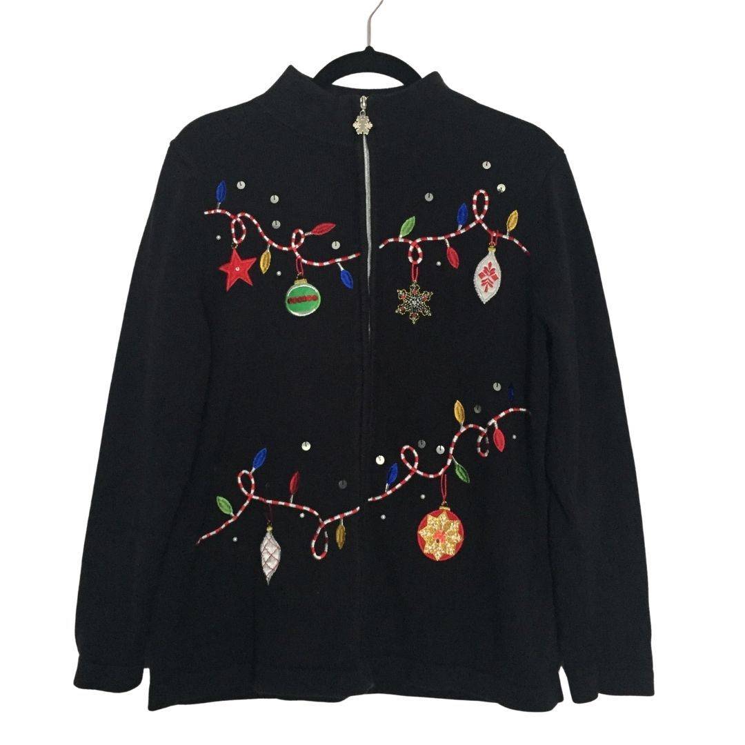 Nouveaux Christmas Sweater L Black EUC