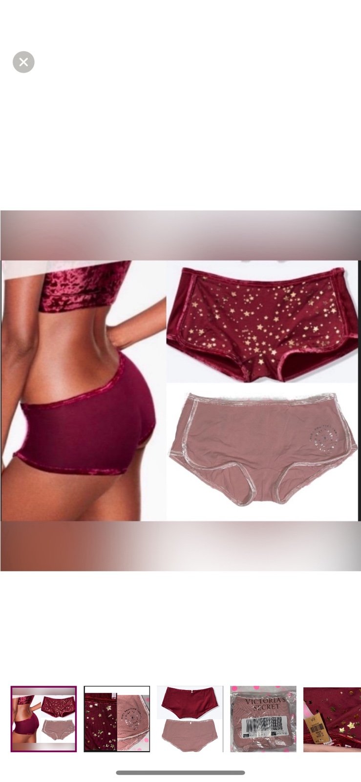 2 VS PINK velvet Shortie panty bundle Victoria’s Secret Pink panties boyshorts