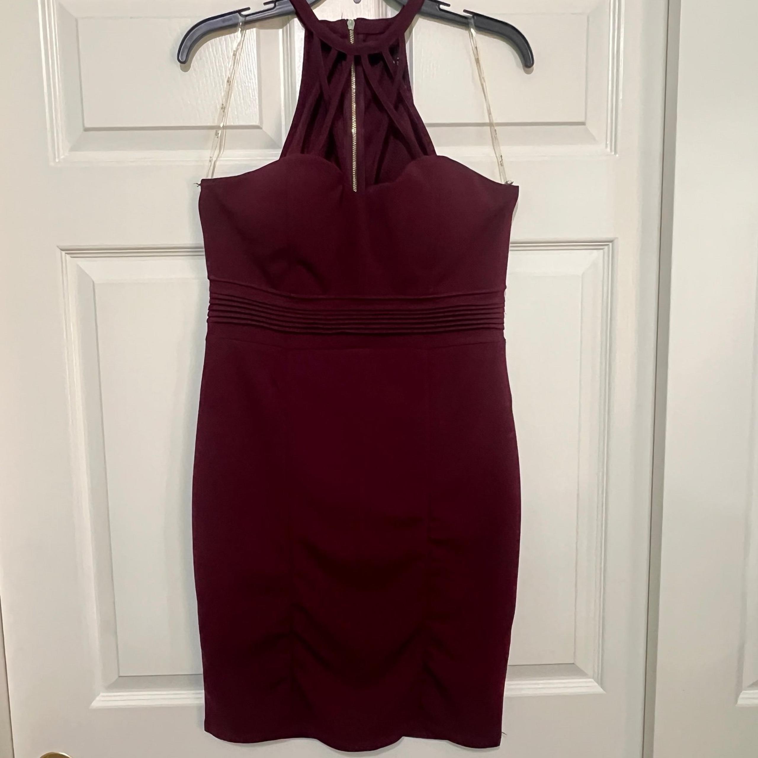 Iris Los Angeles Burgundy Dress Junior Large Back Zipper Sleeveless Party Dress