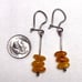 Vintage Egg Yolk Baltic Amber Butterscotch Sterling Silver Dangle Earrings