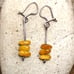 Vintage Egg Yolk Baltic Amber Butterscotch Sterling Silver Dangle Earrings