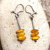 Vintage Egg Yolk Baltic Amber Butterscotch Sterling Silver Dangle Earrings