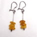 Vintage Egg Yolk Baltic Amber Butterscotch Sterling Silver Dangle Earrings