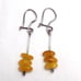 Vintage Egg Yolk Baltic Amber Butterscotch Sterling Silver Dangle Earrings