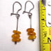 Vintage Egg Yolk Baltic Amber Butterscotch Sterling Silver Dangle Earrings