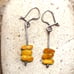 Vintage Egg Yolk Baltic Amber Butterscotch Sterling Silver Dangle Earrings