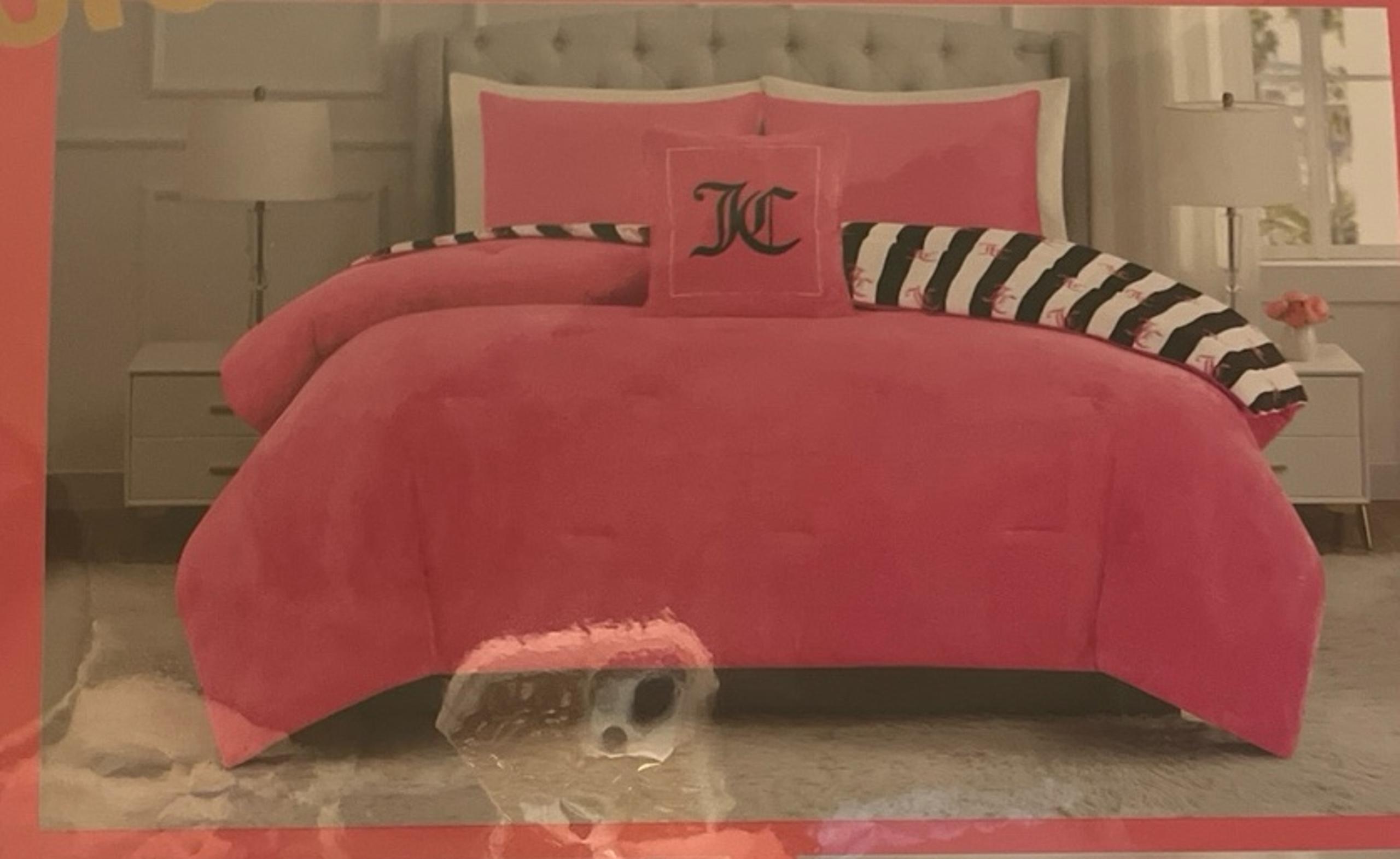 Juicy Couture Pink Logo Comforter, King